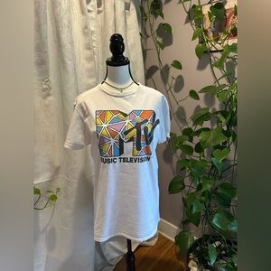 MTV White Tee with Vibrant Graphic